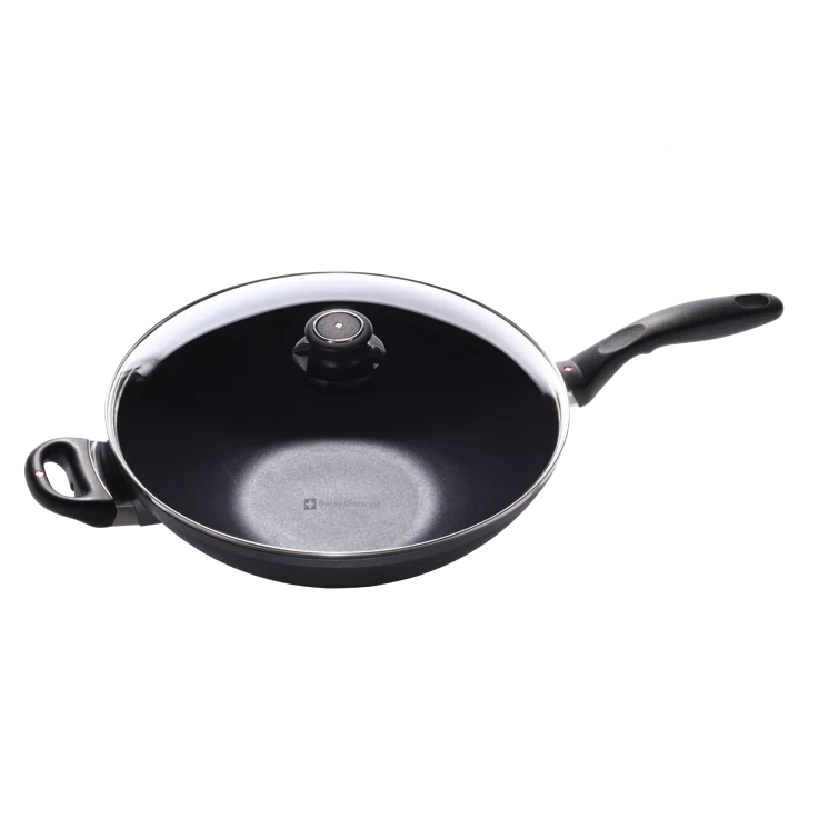 Swiss Diamond 11" Non Stick Aluminum Induction Wok with Lid
