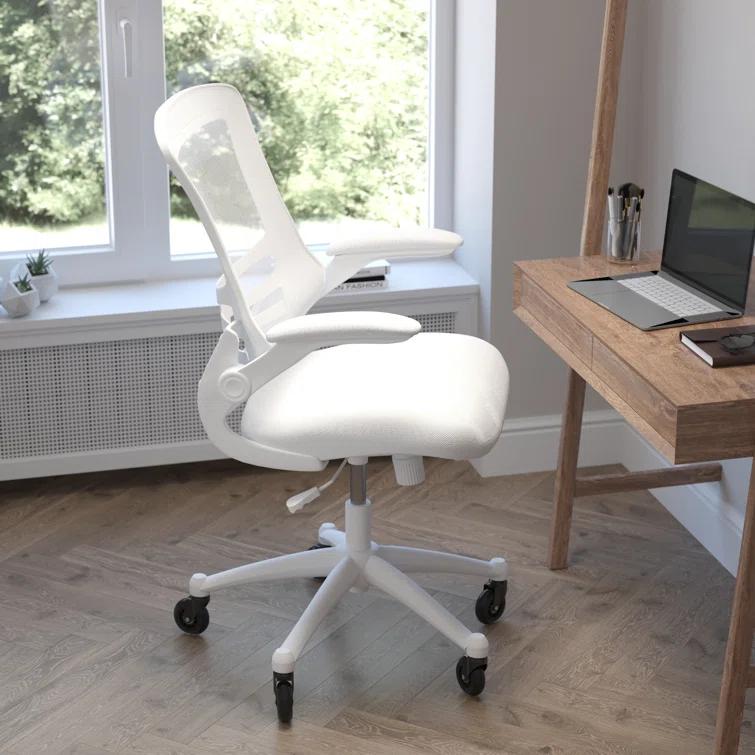Jayetta Mid-Back Mesh Swivel Ergonomic Office Chair with Flip-Up Arms by Flash Furniture