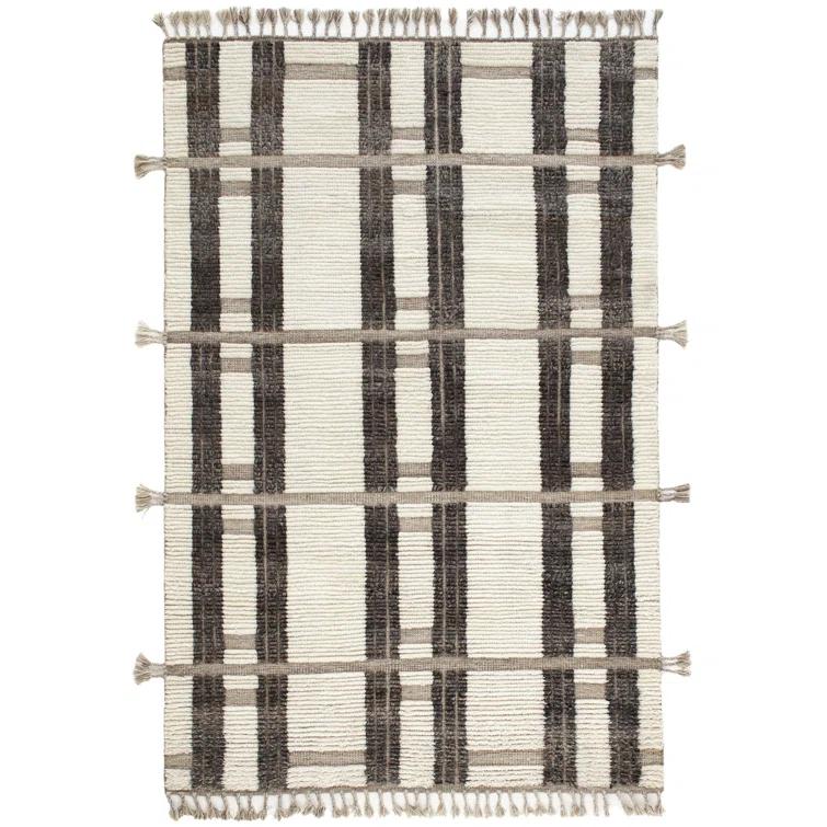 Everett Ivory/Grey Hand Knotted Wool Rug