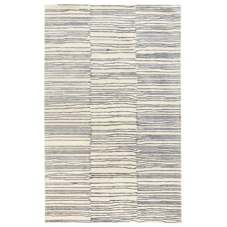 Dash and Albert Rugs Striae Pewter Blue Hand Tufted Wool Rug