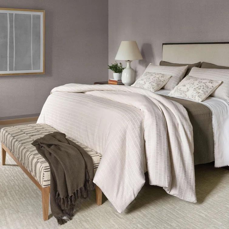 Evelyn Handwoven Linen Throw Blanket in Mushroom - 50" x 70"