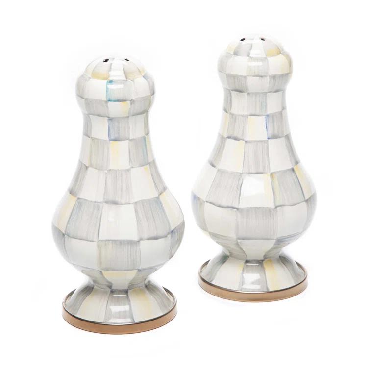 MacKenzie-Childs Sterling Check® Large Salt & Pepper Shakers (Set of 2)