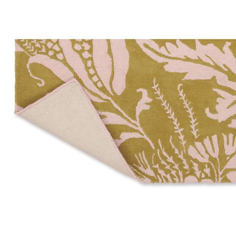 Handmade Yellow and Ivory Floral Wool Area Rug, 8'2" x 11'6"