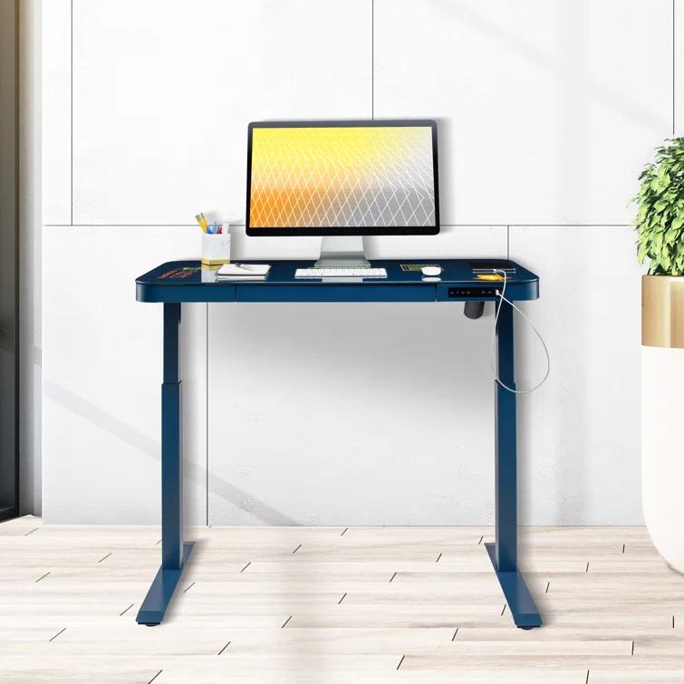 airLIFT 48" W Electric Adjustable Height Tempered Glass Desk