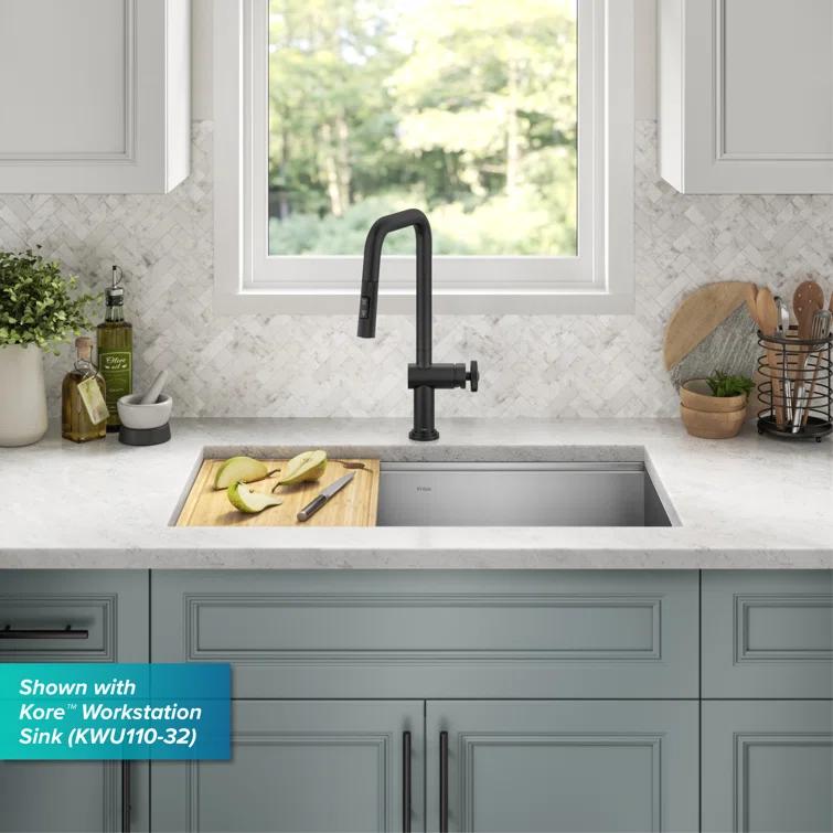 Urbix Industrial Pull-Down Single Handle Kitchen Faucet