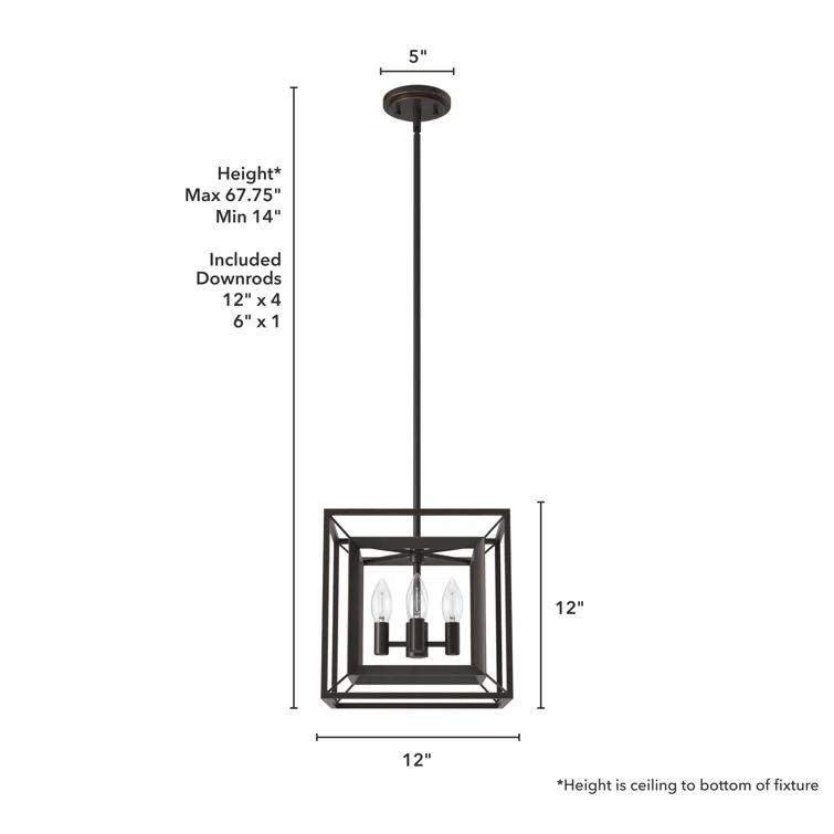 Doherty 4 - Light Rectangle 12 inch Pendant