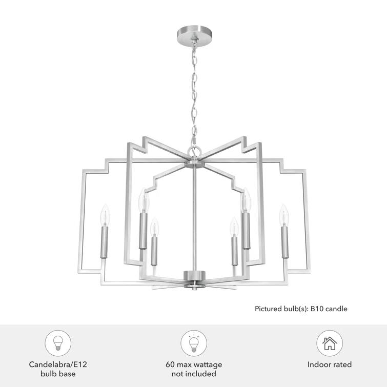 Hunter Fan Hunter 30 Inch Zoanne 6 Light Chandelier Ceiling Light Fixture