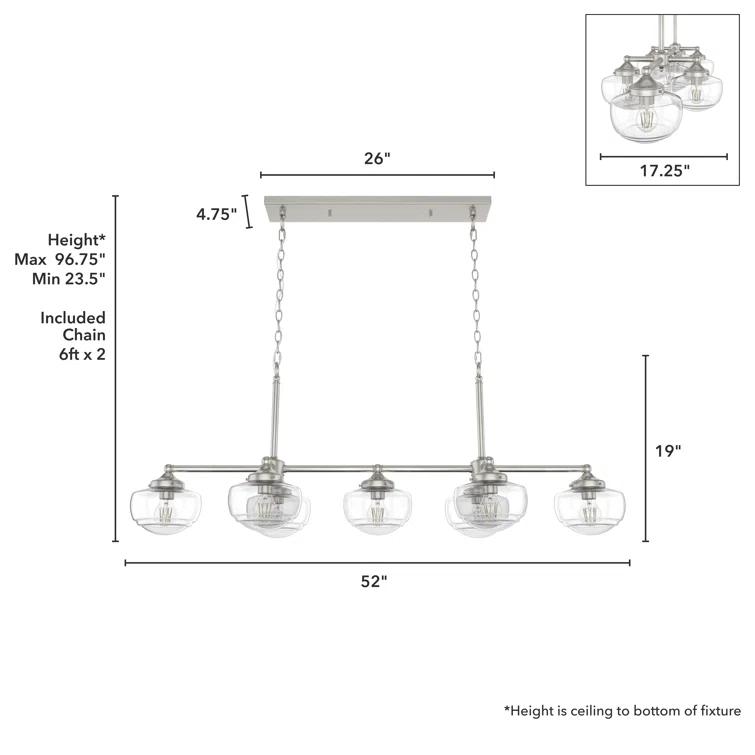 Saddle Creek 7 - Light Kitchen Island Linear Pendant