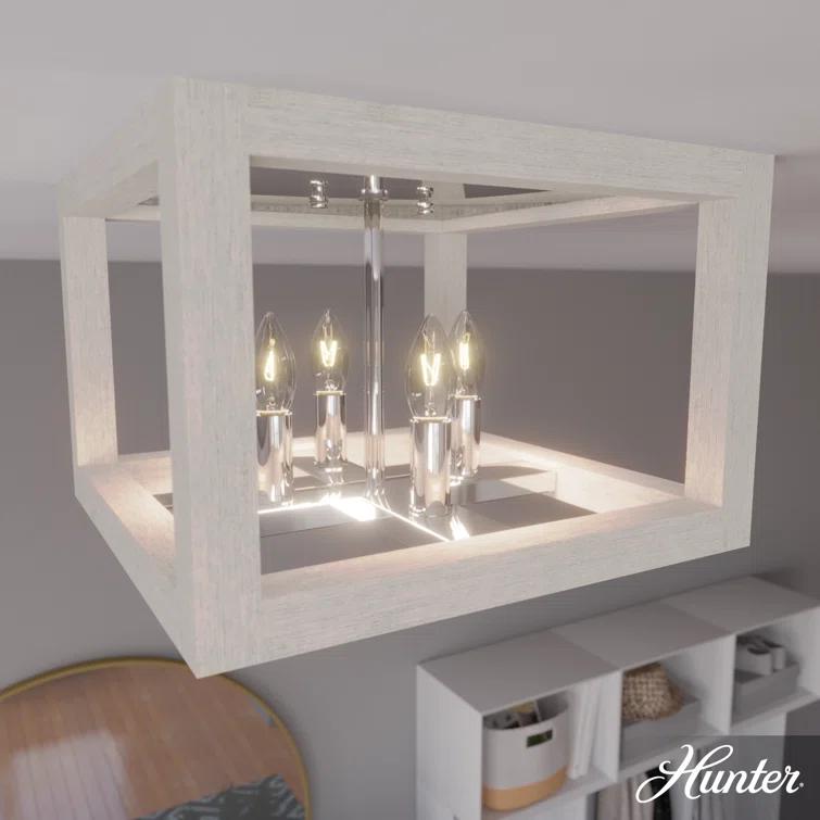 Hunter Fan Squire Manor 4 Light Flush Mount Ceiling Light Fixture