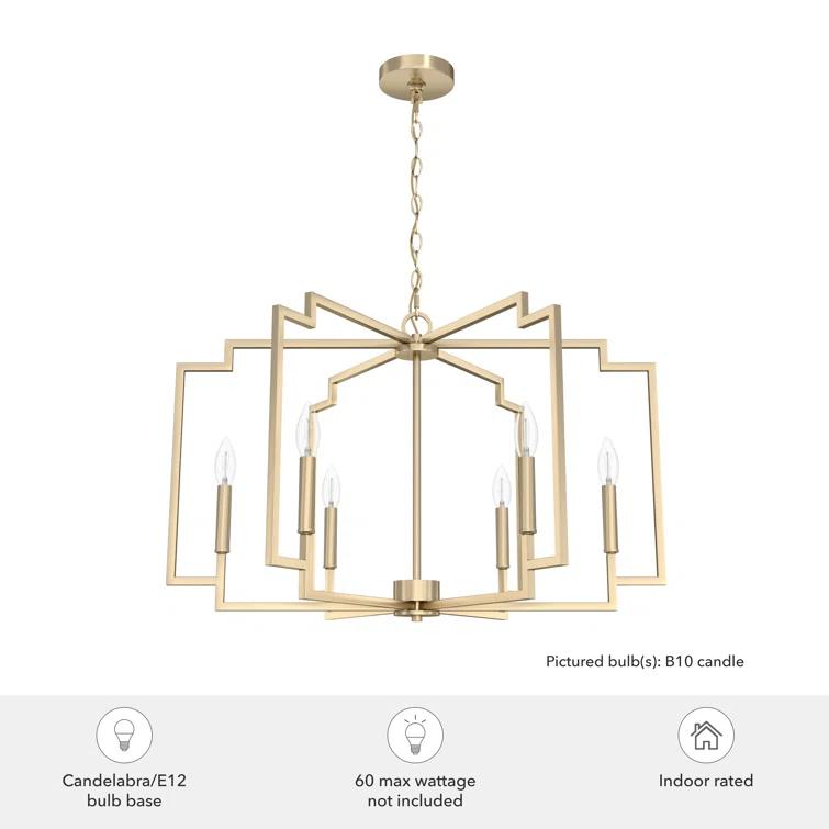 Hunter 30 Inch Zoanne 6 Light Chandelier Ceiling Light Fixture