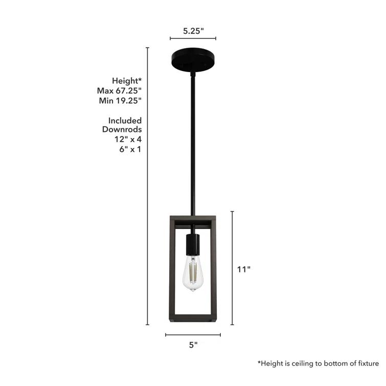 Hunter Fan Squire Manor 1 - Light Rectangle Mini Pendant