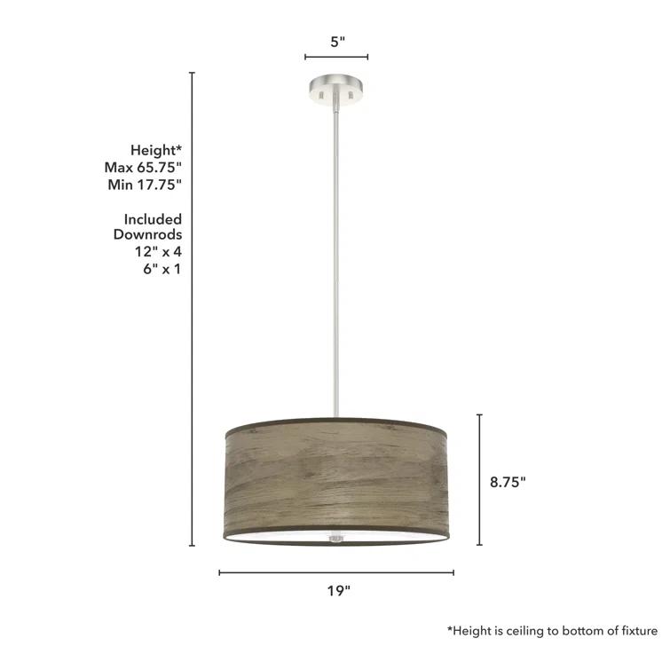 Hunter Fan Solhaven 3 - Light Shaded Drum Pendant