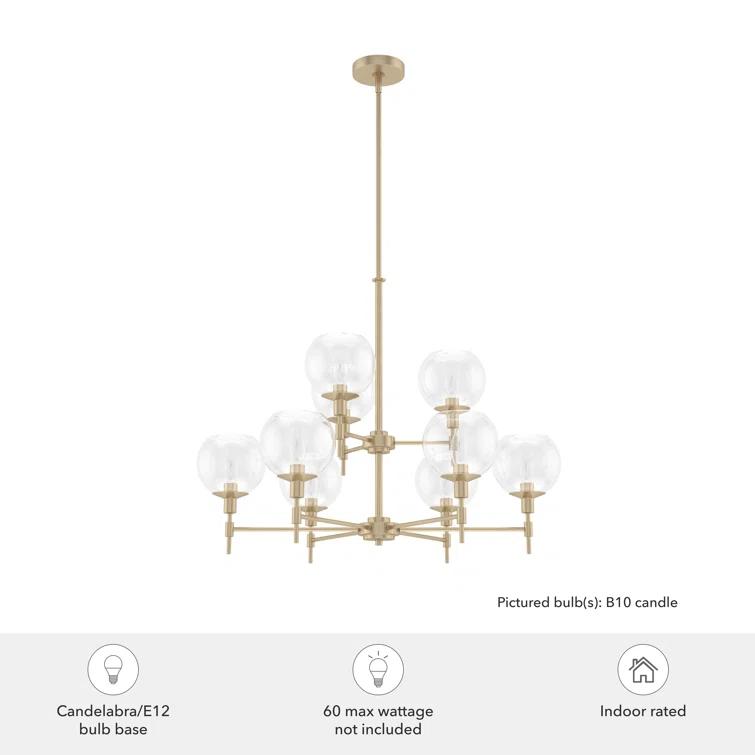 Xidane 9 Light 2-Tier Sputnik Modern Linear Chandelier