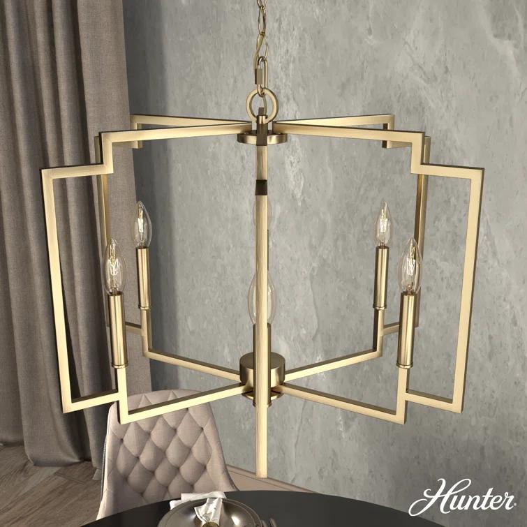 Hunter 30 Inch Zoanne 6 Light Chandelier Ceiling Light Fixture