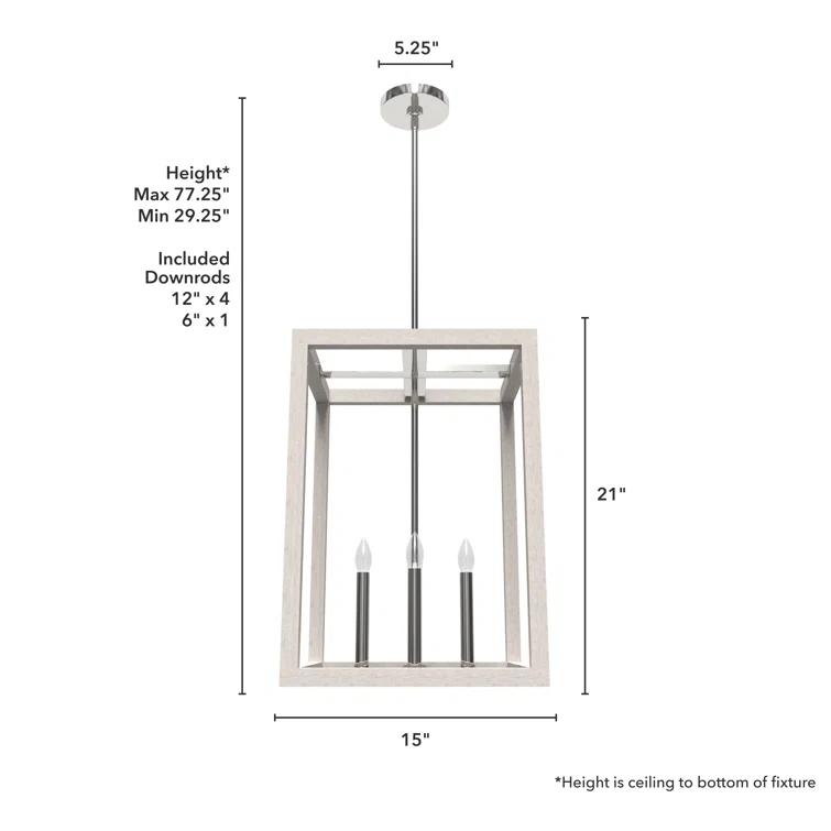 Hunter Fan Squire Manor 4 - Light Square 12 inch Pendant