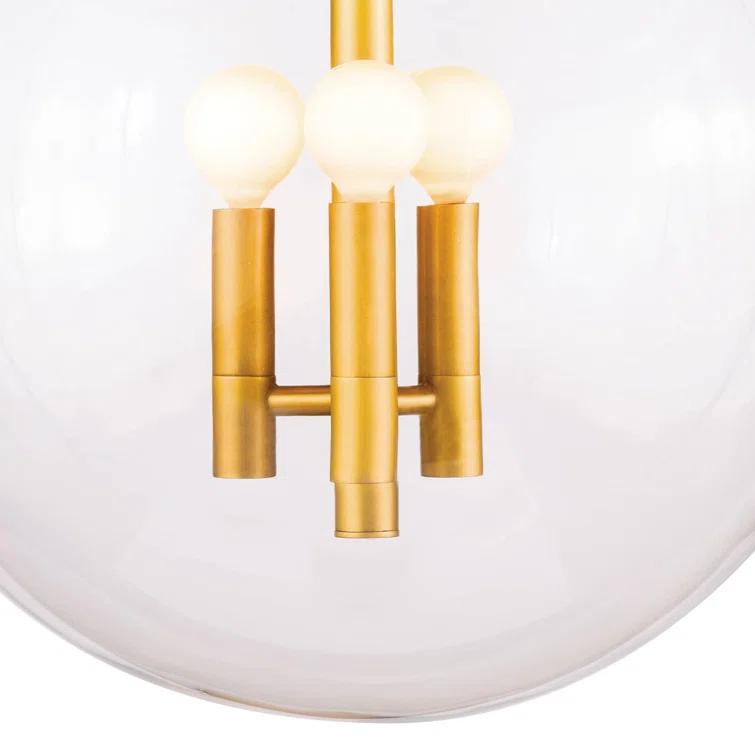 3 - Light Natural Brass Sphere Pendant