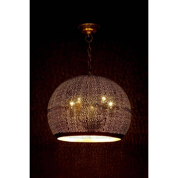 Pierced Metal Sphere Pendant