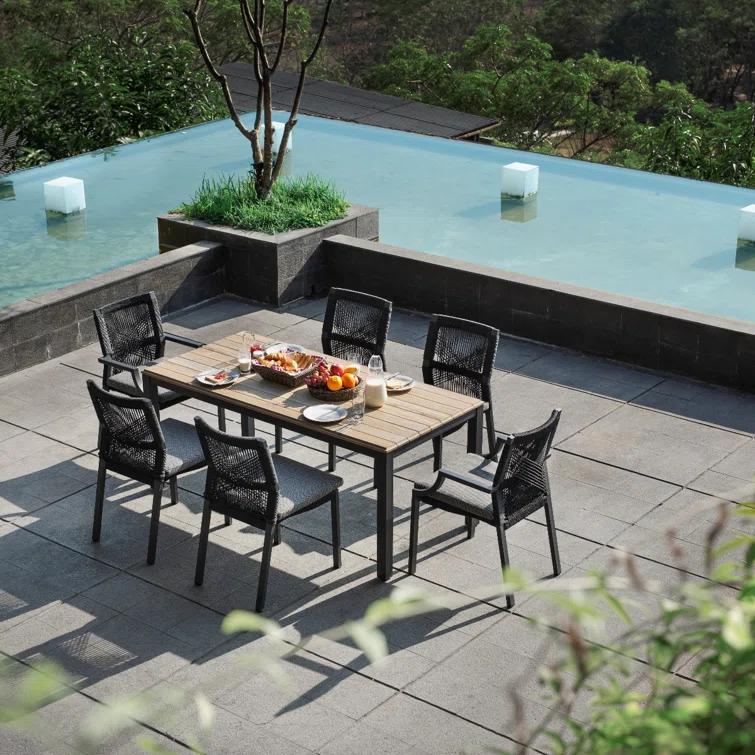 Woodbridge Furniture Bellevue Stacking Patio Dining Armchair with Cushion