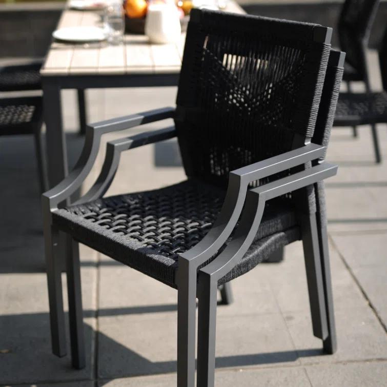 Woodbridge Furniture Bellevue Stacking Patio Dining Armchair with Cushion