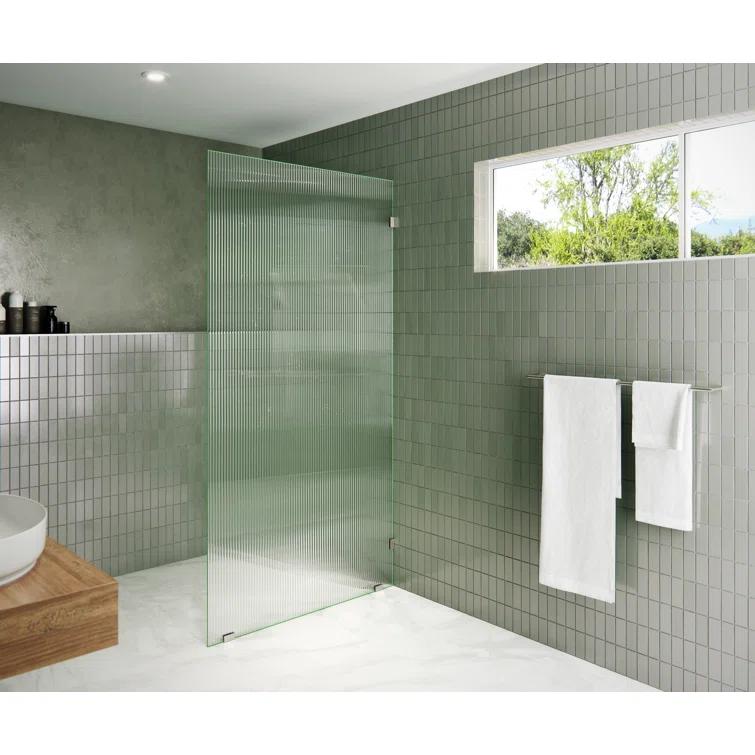 Gaia 40 in. x 78 in. Frameless Fluted Single Fixed Shower Panel