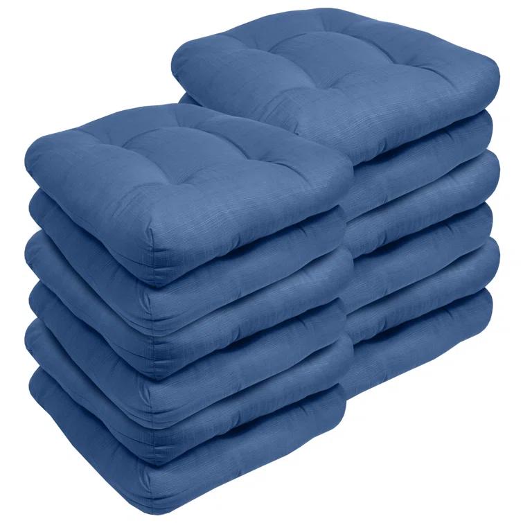 Premium Patio Tufted Outdoor Solid Chair Cushions, 19" x 19"