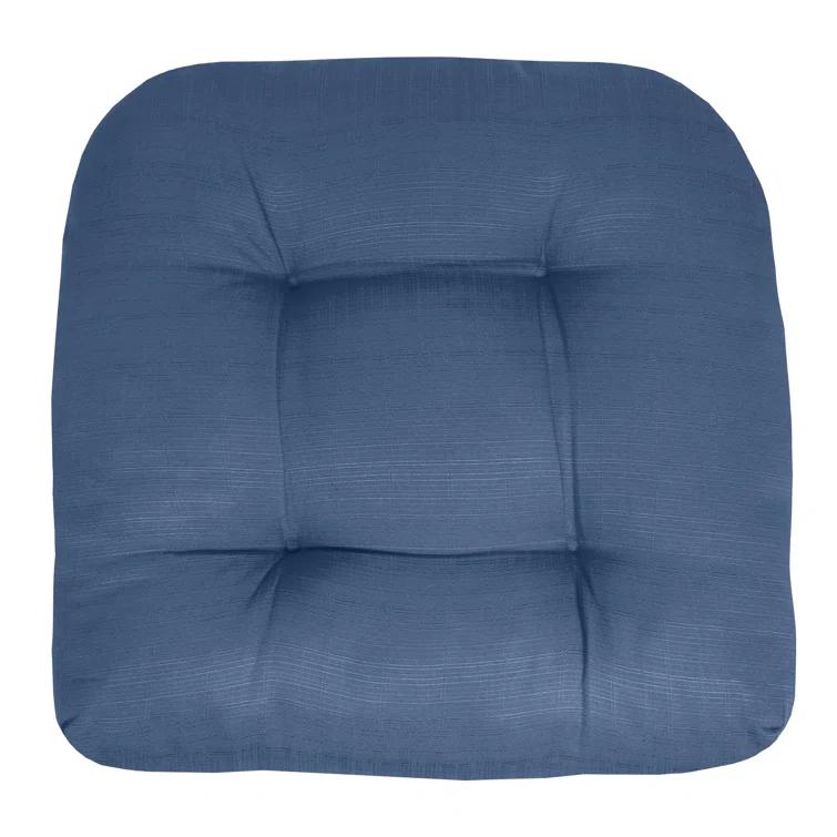 Premium Patio Tufted Outdoor Solid Chair Cushions, 19" x 19"
