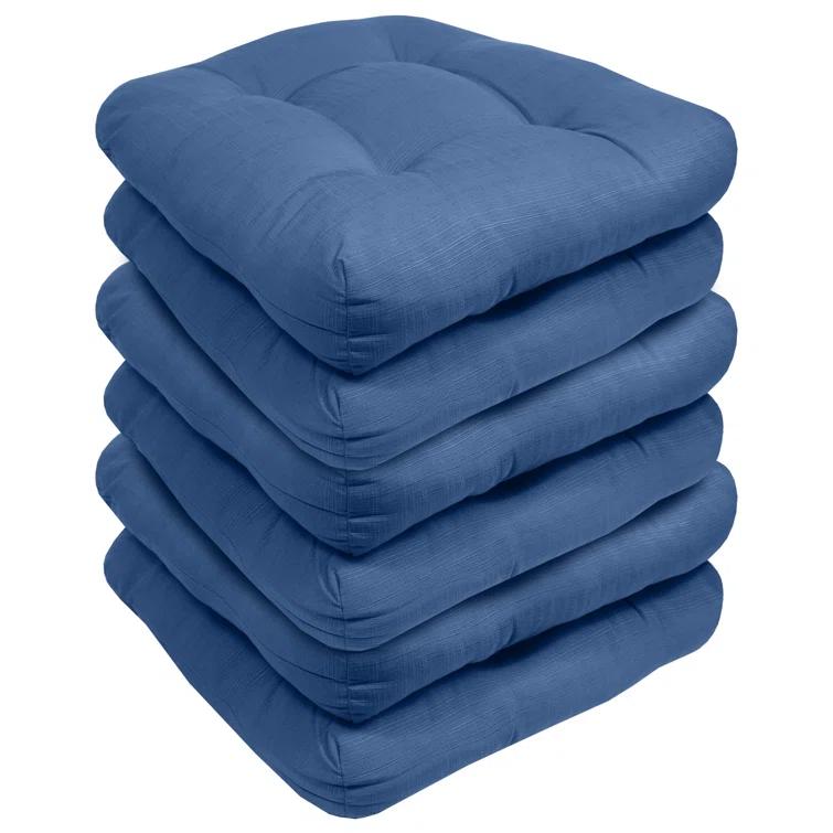 Premium Patio Tufted Outdoor Solid Chair Cushions, 19" x 19"