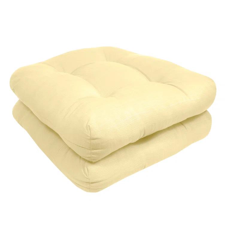 Premium Patio Tufted Outdoor Solid Chair Cushions, 19" x 19"