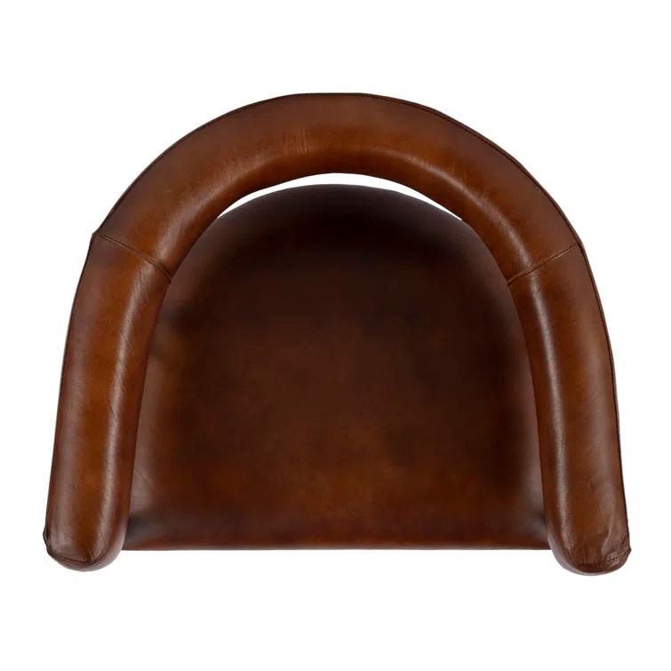 Dallas 28.5" Dark Brown Leather and Black Iron Bar Stool