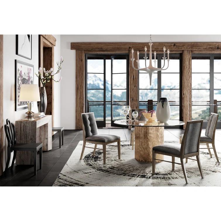 Signature Designs Trunk Segment Round Dining Table with Glass Top
