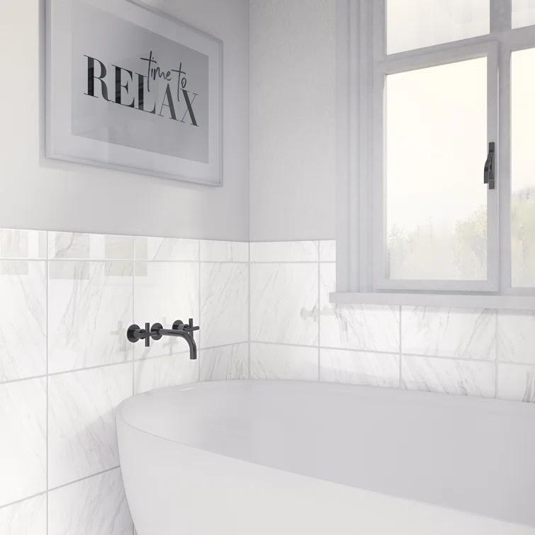 Perpetuo 12" x 12" Porcelain Marble Look Floor & Wall Tile