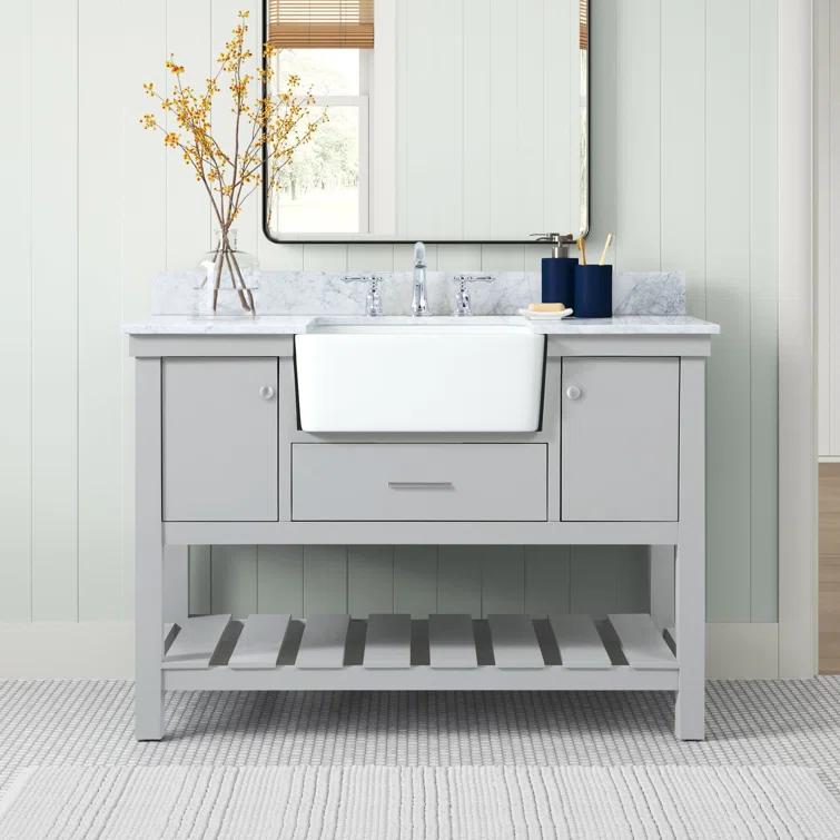 Pelaghia 48'' Single Bathroom Vanity with Marble Top
