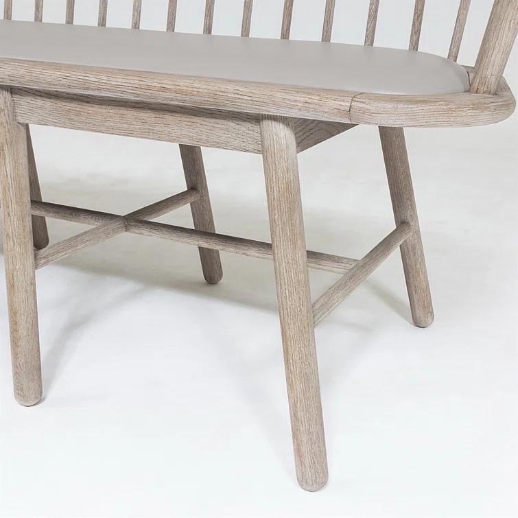Marissa Bench, Gray Leather