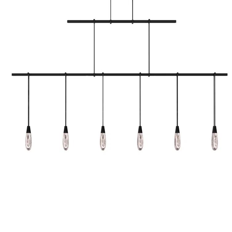 Suspenders 6 - Light Satin Black LED Kitchen Island Pendant