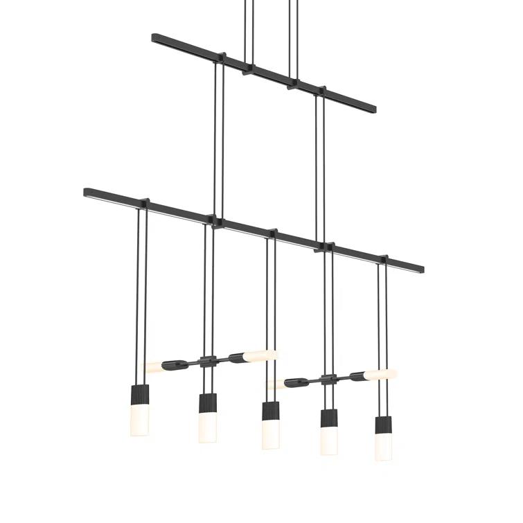 Suspenders 5 - Light Satin Black LED Unique/Statement Pendant
