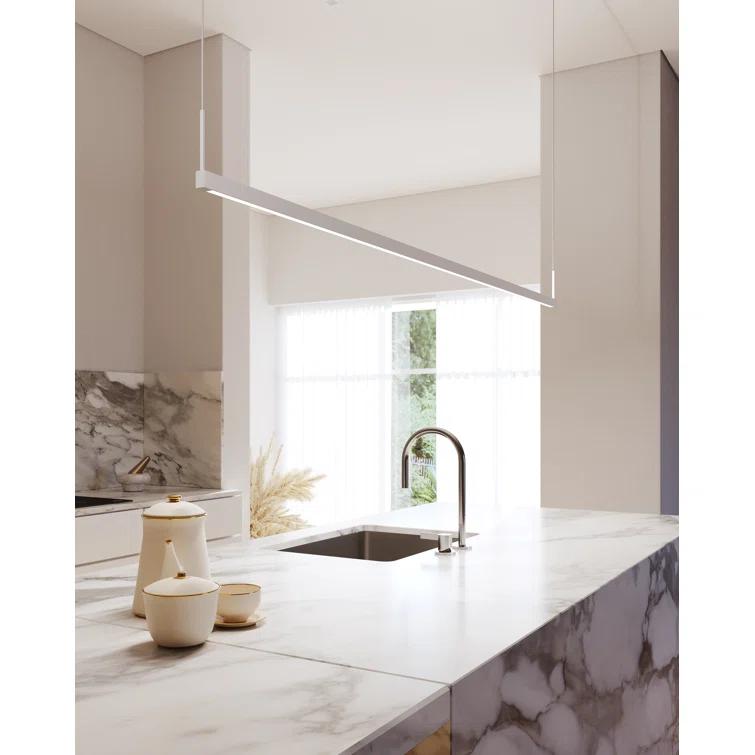 Satin White Slim Aluminum LED Pendant - Energy Star Certified
