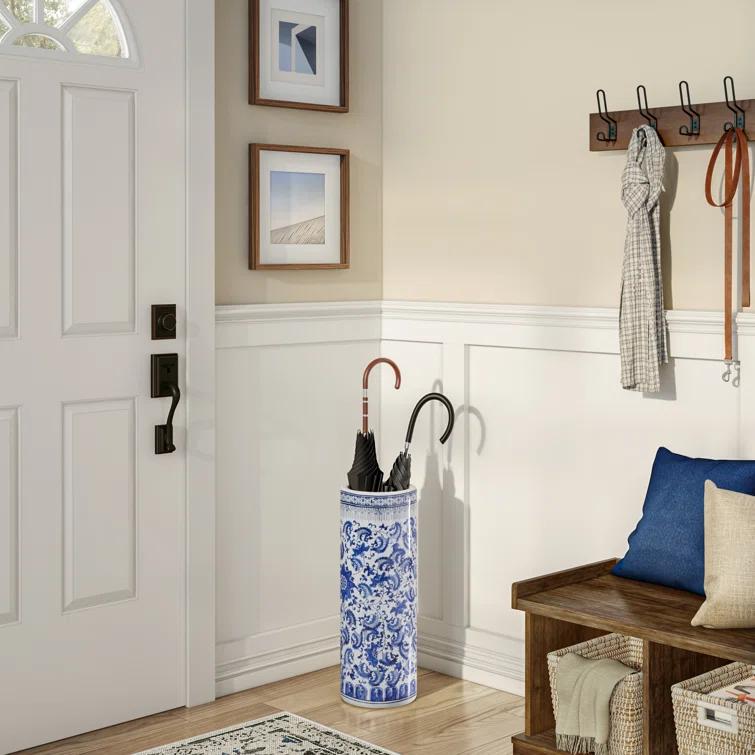 24" Horse in Meadow Porcelain Umbrella Stand