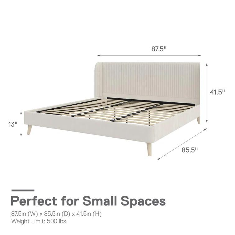 Novogratz Holly King Size Upholstered Platform Bed