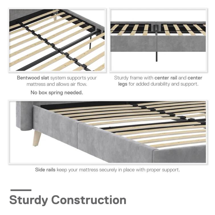 Holly Queen Size Upholstered Platform Bed