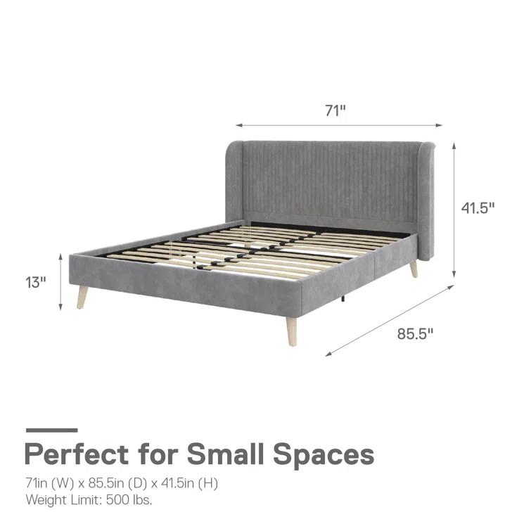 Holly Queen Size Upholstered Platform Bed