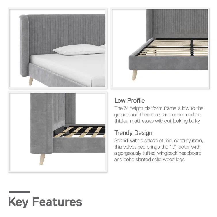 Holly Queen Size Upholstered Platform Bed