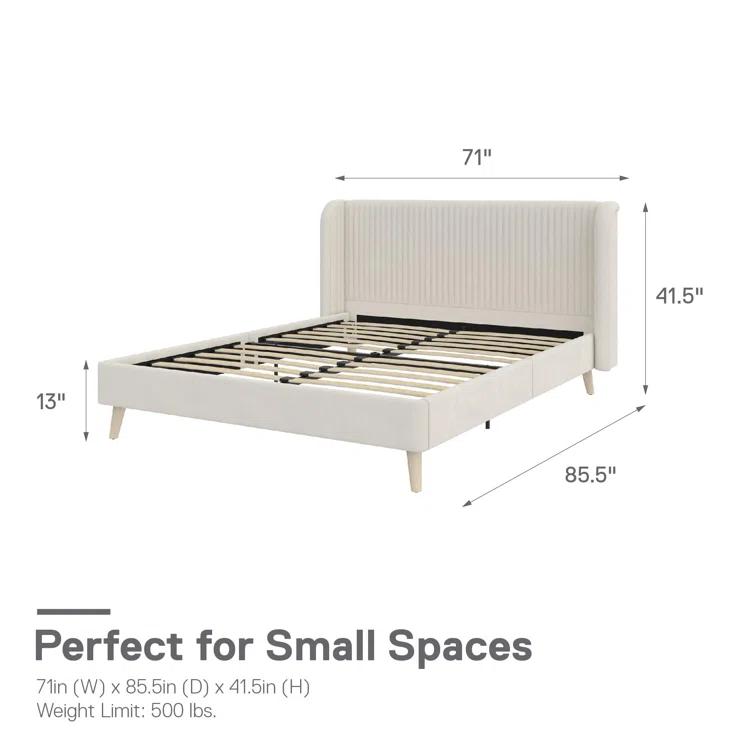 Holly Queen Size Upholstered Platform Bed