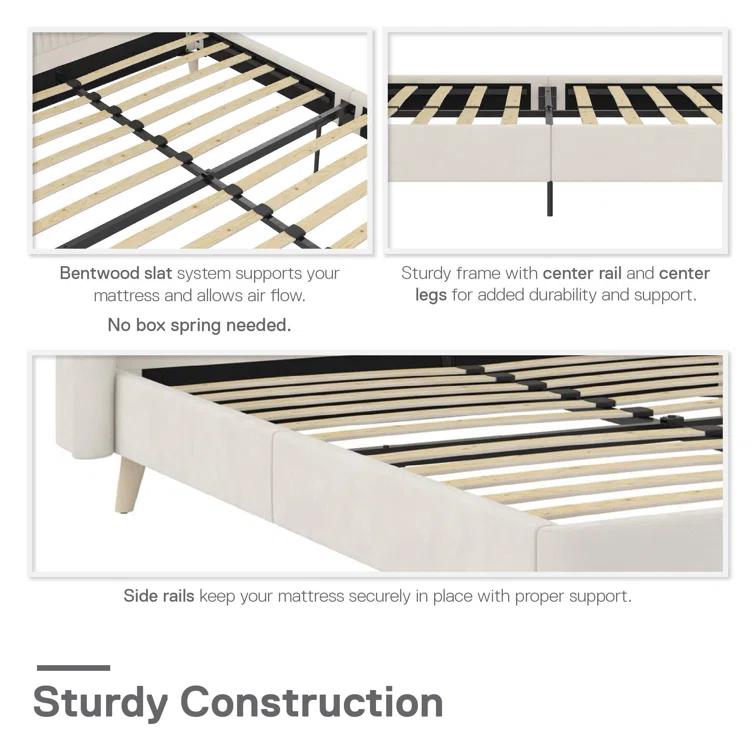 Holly Queen Size Upholstered Platform Bed