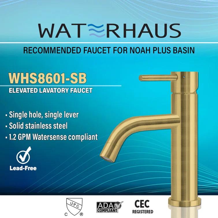 Whitehaus Collection Lead-free Solid Stainless Steel Single Lever Elevated Lavatory Faucet