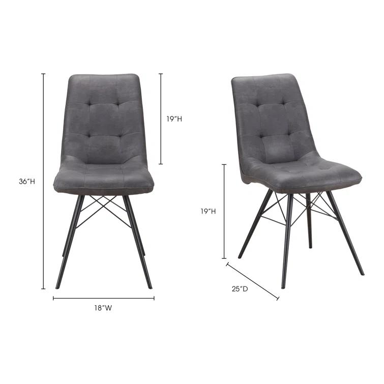 Helman 19'' H Tufted Polyurethane Upholstered Side Chair