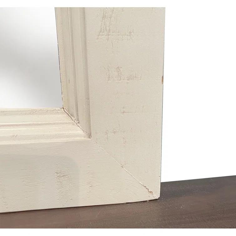 Rustic French Wood Flat Wall Mirror