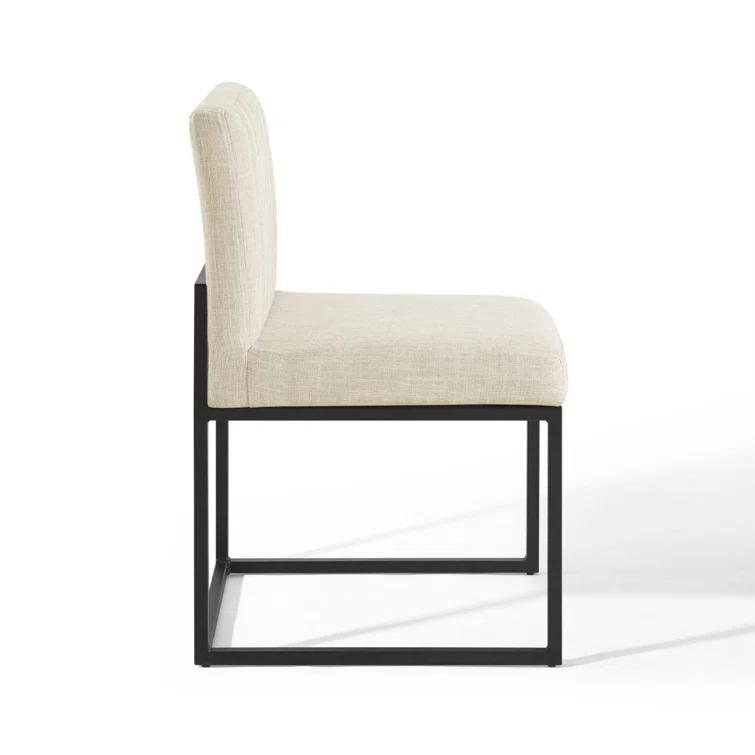 Latitude Run® Carriage Channel Tufted Sled Base Upholstered Fabric Dining Chair