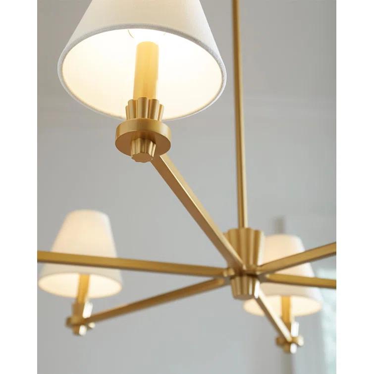 Paisley Burnished Brass 36" Modern Chandelier