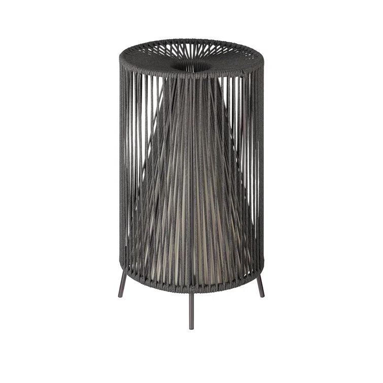 White Cordless Outdoor LED Lamp with Synthetic Rope