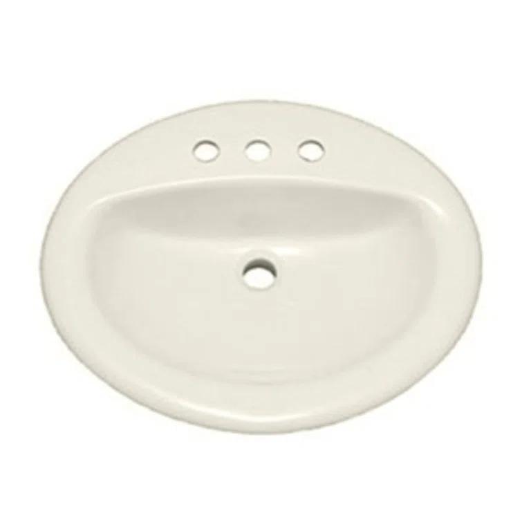 Proflo 17'' Vitreous China Oval Bathroom Sink with Overflow